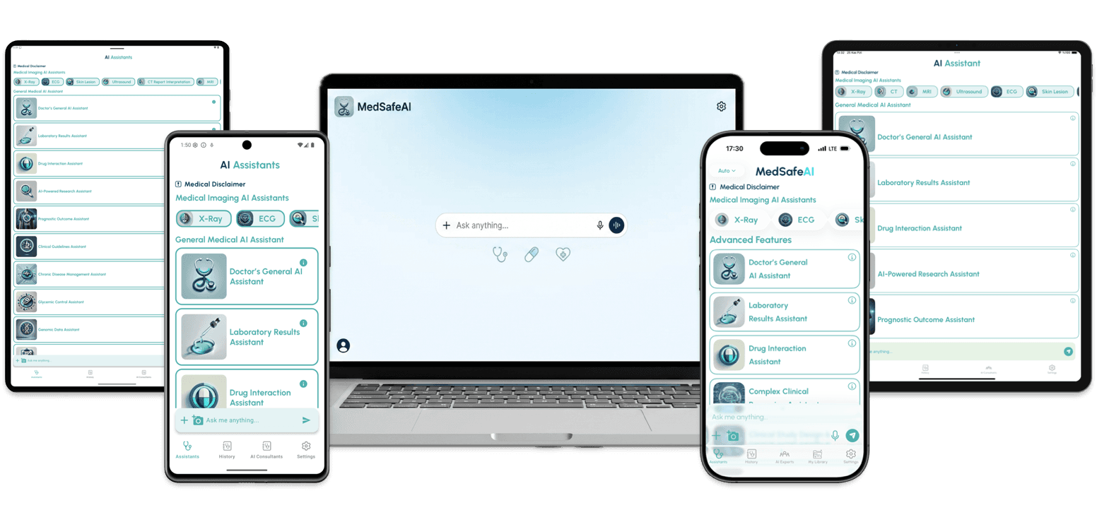 MedSafeAI on iPhone, iPad, Android, and Web